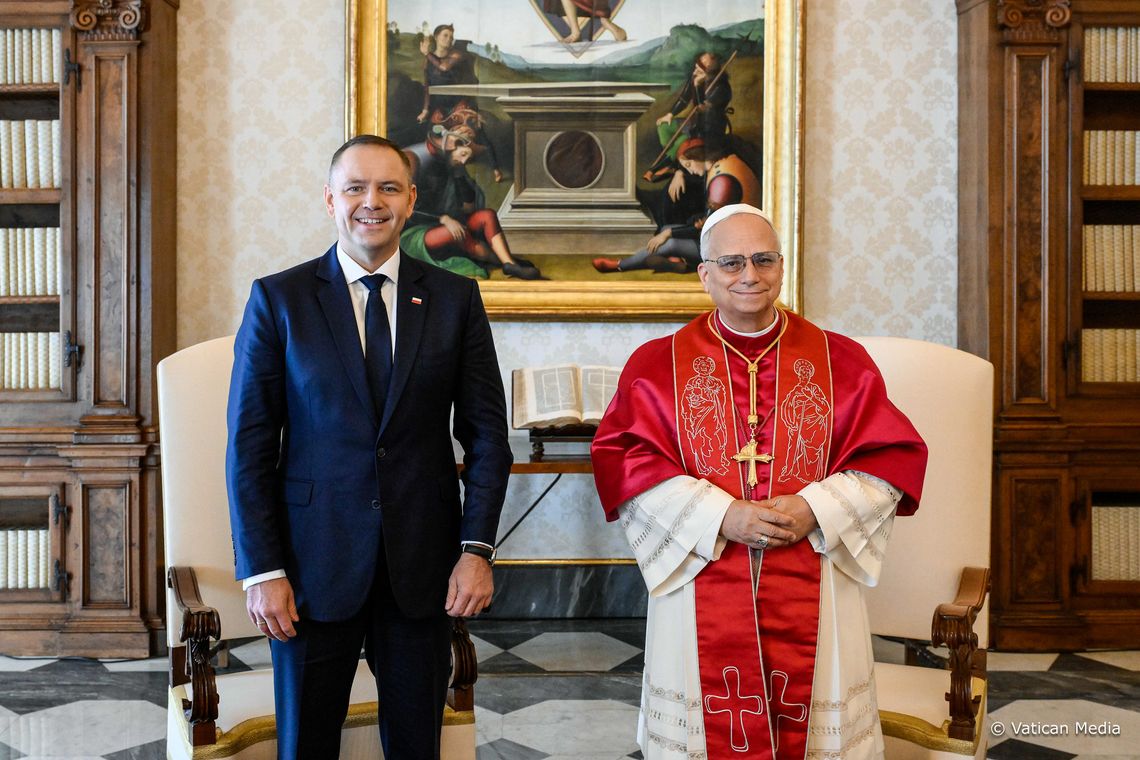 Papież Leon XIV, prezydent RP prezydent Karol Nawrocki, wizyta prezydenta Karola Nawrockiego w Watykanie, spotkanie z prezydentem Włoch, Rzym, Kancelaria Prezydenta RP