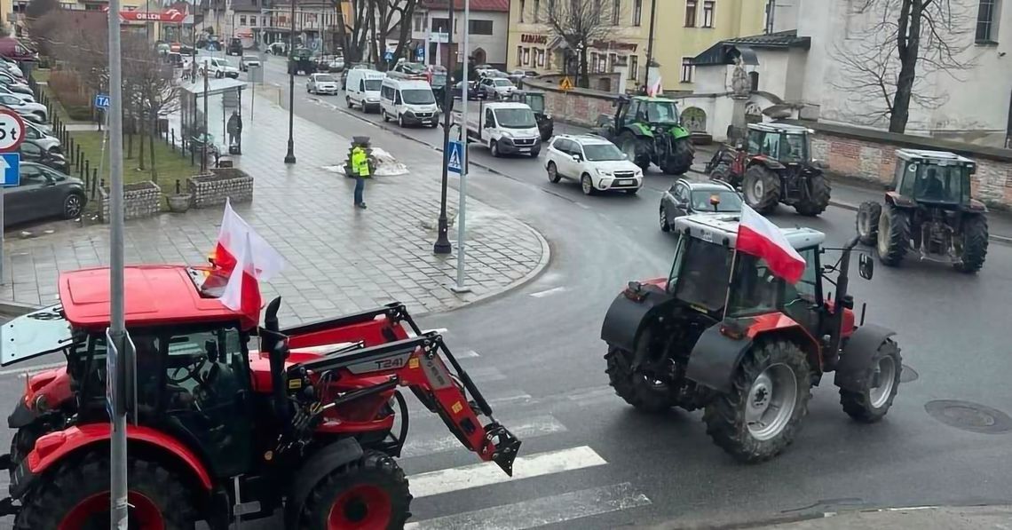 Na zdjęciu protest rolników na terenie Czarnego Dunajca