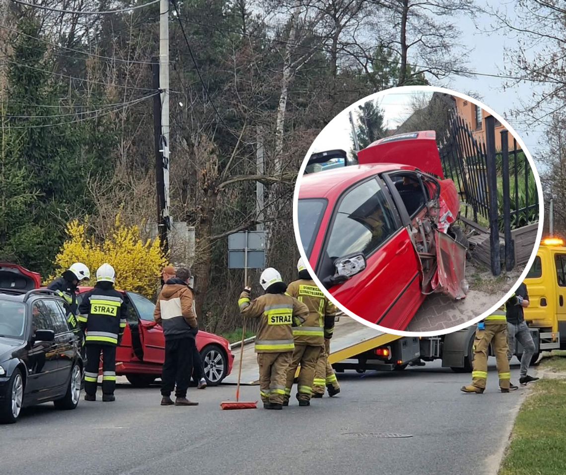 Bukowno, powiat olkuski, wypadek drogowy, na sygnale, straż pożarna, wypadek drogowy w Bukownie