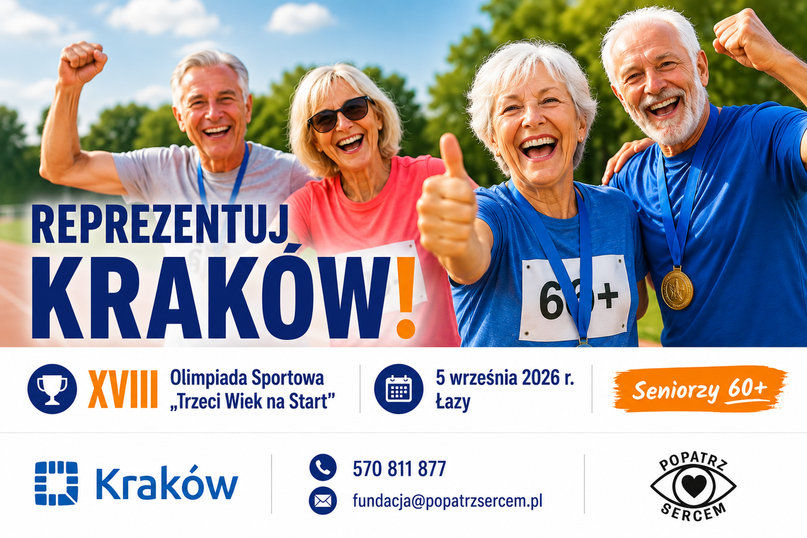 Ruszyła rekrutacja seniorów do reprezentacji Krakowa na XVIII Olimpiadę Sportową „Trzeci Wiek na Start” Ruszyła rekrutacja seniorów do reprezentacji Krakowa na XVIII Olimpiadę Sportową „Trzeci Wiek na Start”