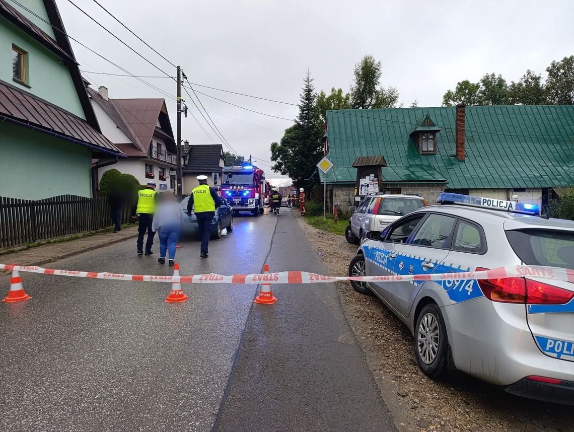 Ząb, wypadek w Zębie, potrącenie dziecka i kobiety, kobieta z dzieckiem potrąceni na Podhalu, Podhale, powiat tatrzański