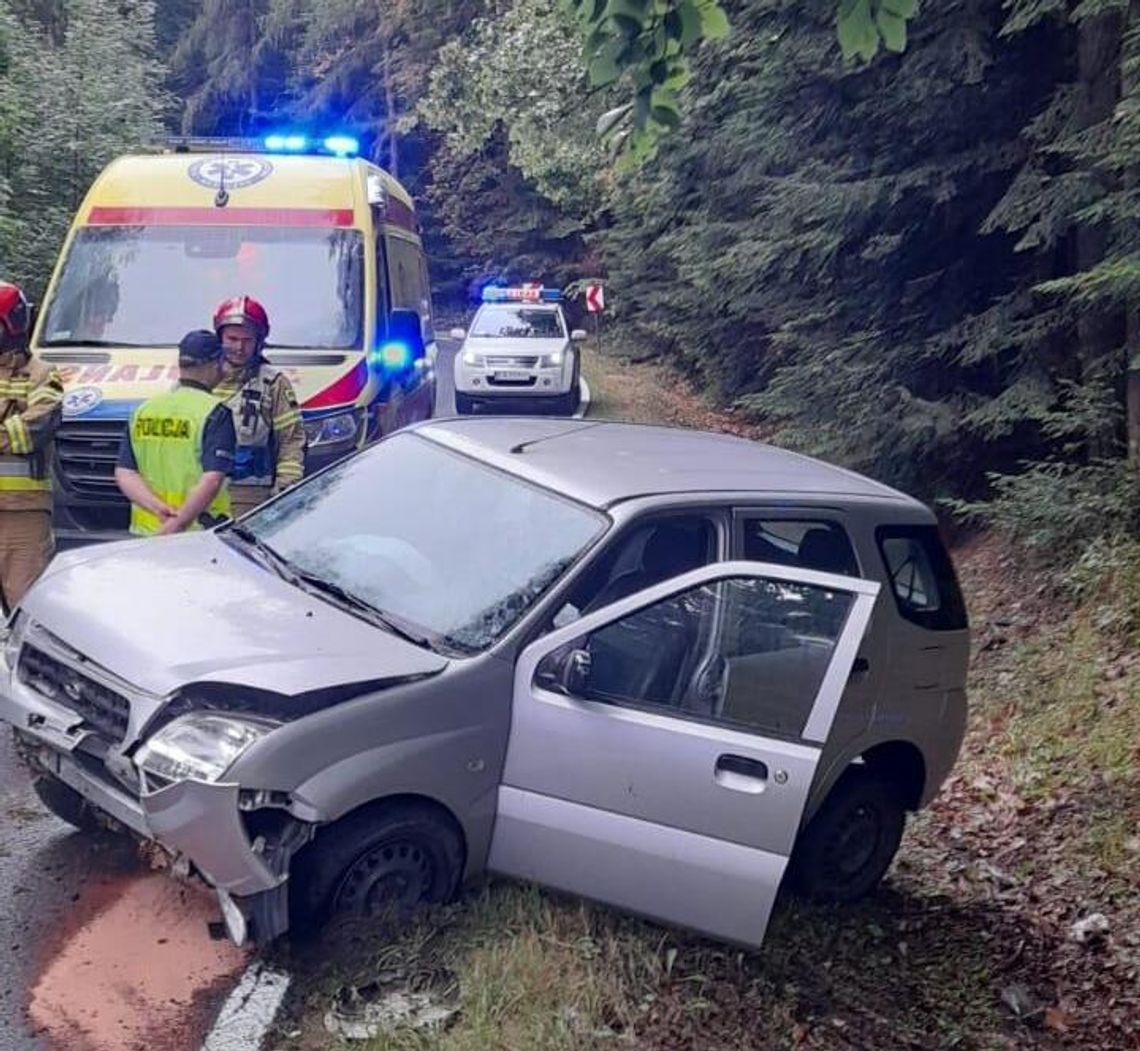 Samochód osobowy wypadł z drogi w miejscowości Berest