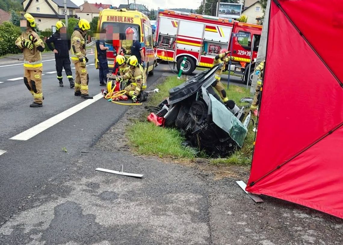 Michałowice, DK7, wypadek drogowy, akcja ratunkowa, powiat krakowski, poszkodowana osoba