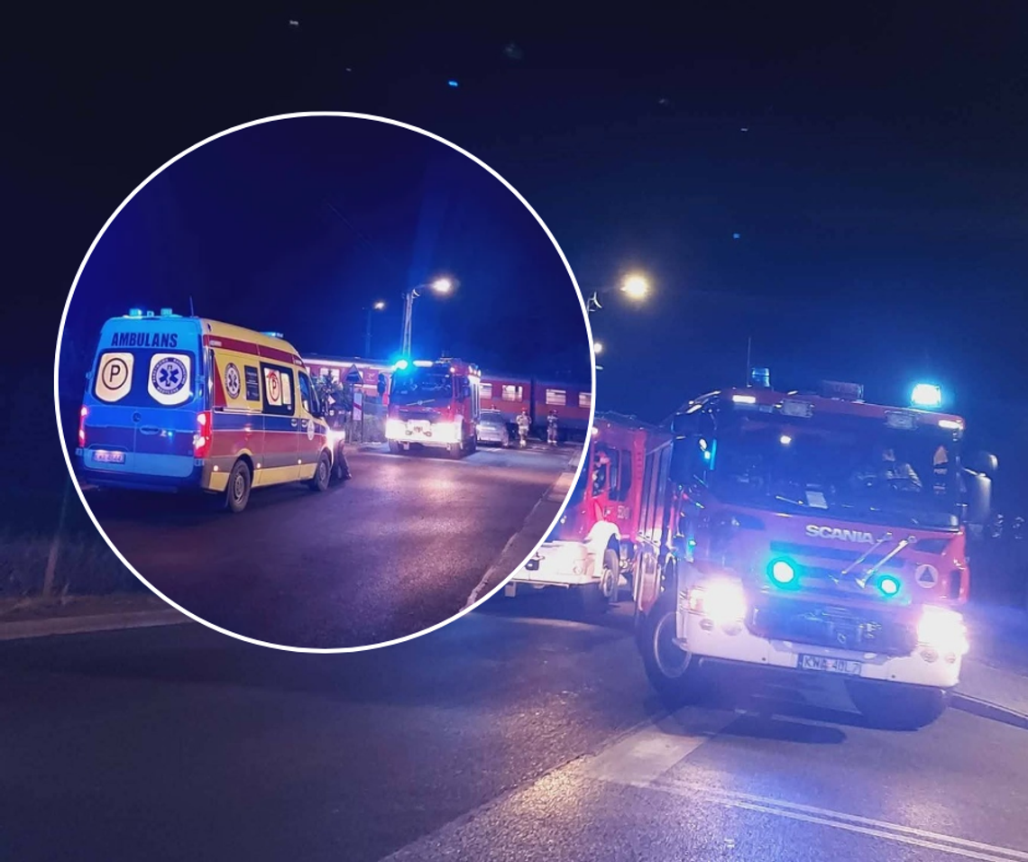 Andrychów, powiat wadowicki, na sygnale, zderzenie samochodu osobowego z pociągiem, blisko tragedii na torach w Andrychowie