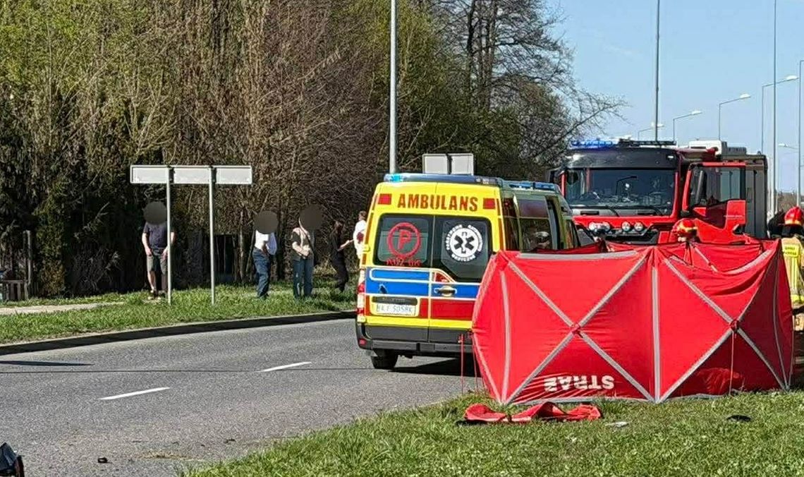 Śmiertelny wypadek w Tarnowie, Tarnów, śmiertelny wypadek, śmiertelny wypadek motocyklisty, akcja ratunkowa, reanimacja, śmierć motocyklisty, aleja Jana Pawła II w Tarnowie