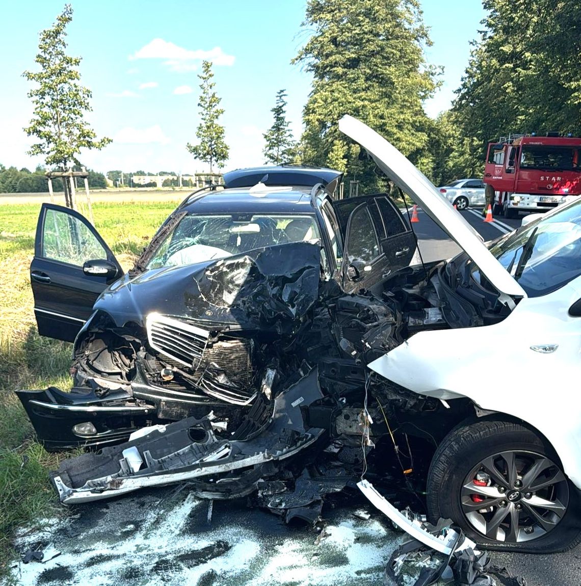 wypadek Zator, pijany kierowca Zator, ucieczka z miejsca wypadku Zator, DK 44 wypadek, zatrzymany kierowca Oświęcim