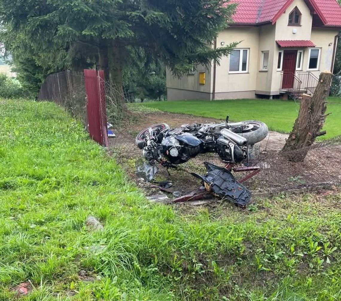 wypadek motocyklista Lichwin, wypadek Małopolska, tragiczny wypadek Tarnów, śmierć motocyklisty, wypadek Pleśna, droga powiatowa Lichwin, 25-letni motocyklista