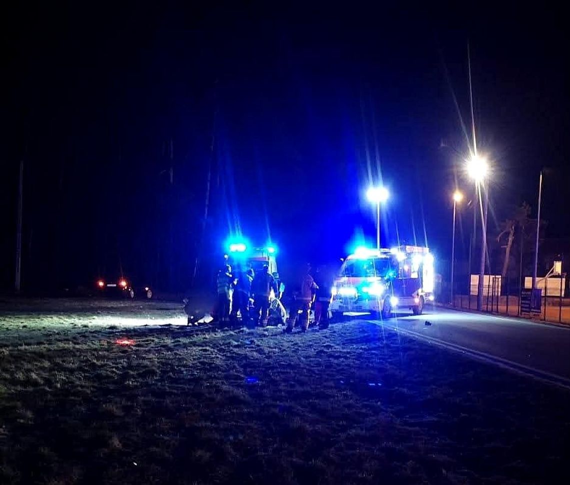 Śmiertelne potrącenie, Borzęcin, powiat brzeski, akcja ratunkowa, straż pożarna, śmigłowiec LPR