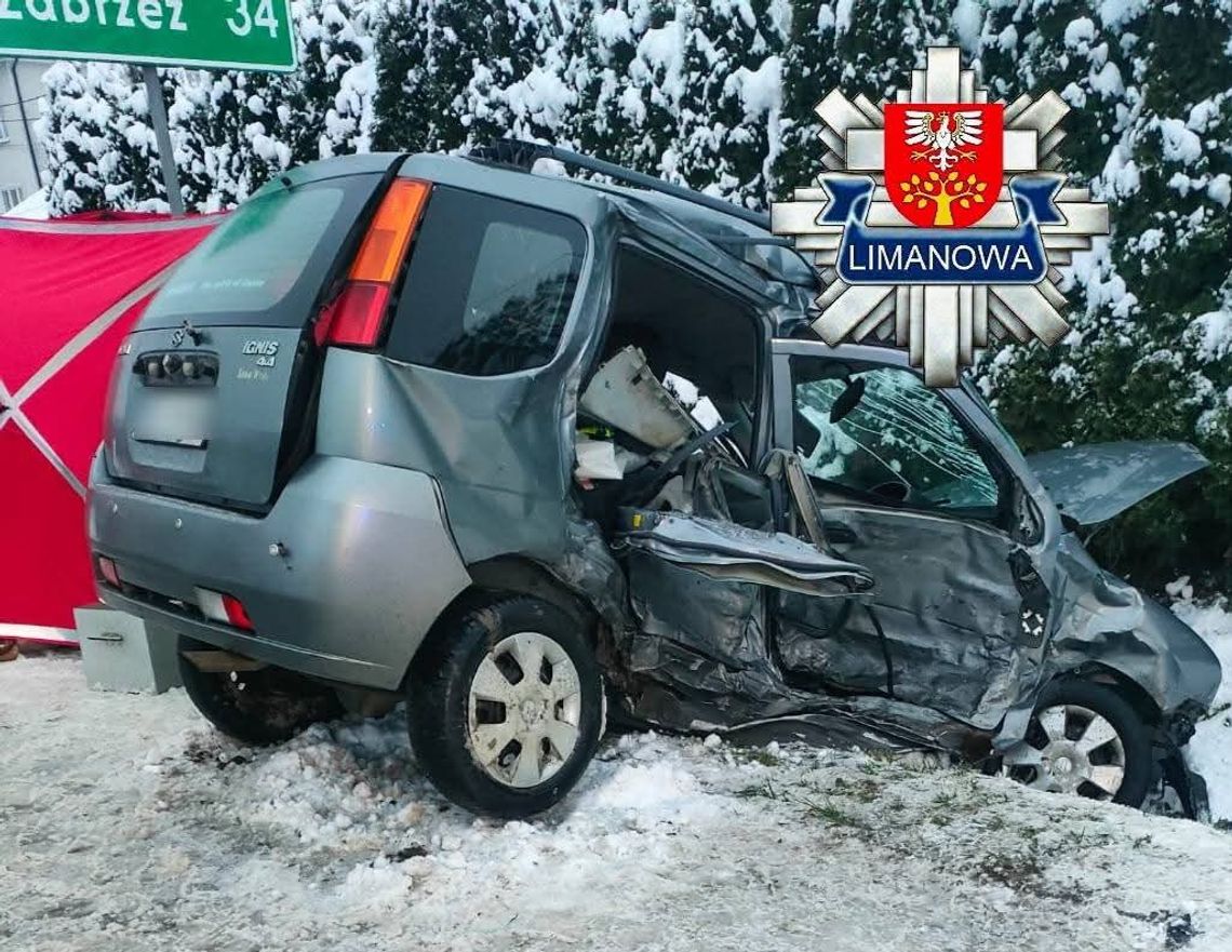 Mszana Górna, tragedia w powiecie limanowskim, powiat limanowski, śmiertelny wypadek, wypadek drogowy, na sygnale