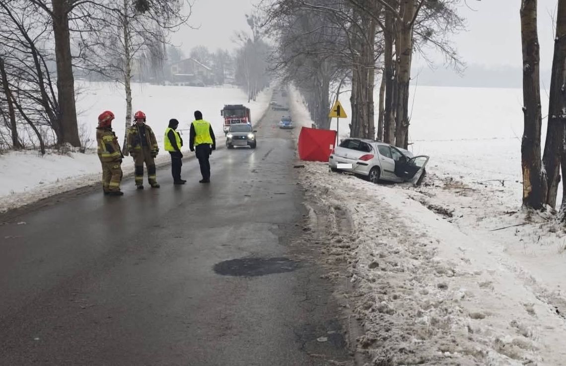Wypadek drogowy, powiat wadowicki, Model, wypadek w Nidku, akcja ratunkowa, akcja ratownicza