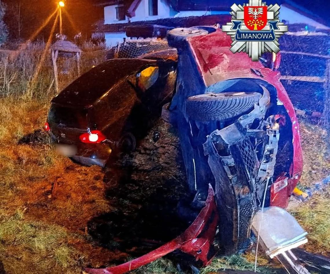 Tragiczny bilans weekendu na Limanowszczyźnie. 13 zdarzeń drogowych i jedna ofiara Mszana Górna, powiat limanowski, kolizje drogowe, wypadek drogowy, Mszana Dolna, Nowe Rybie, wypadek drogowy