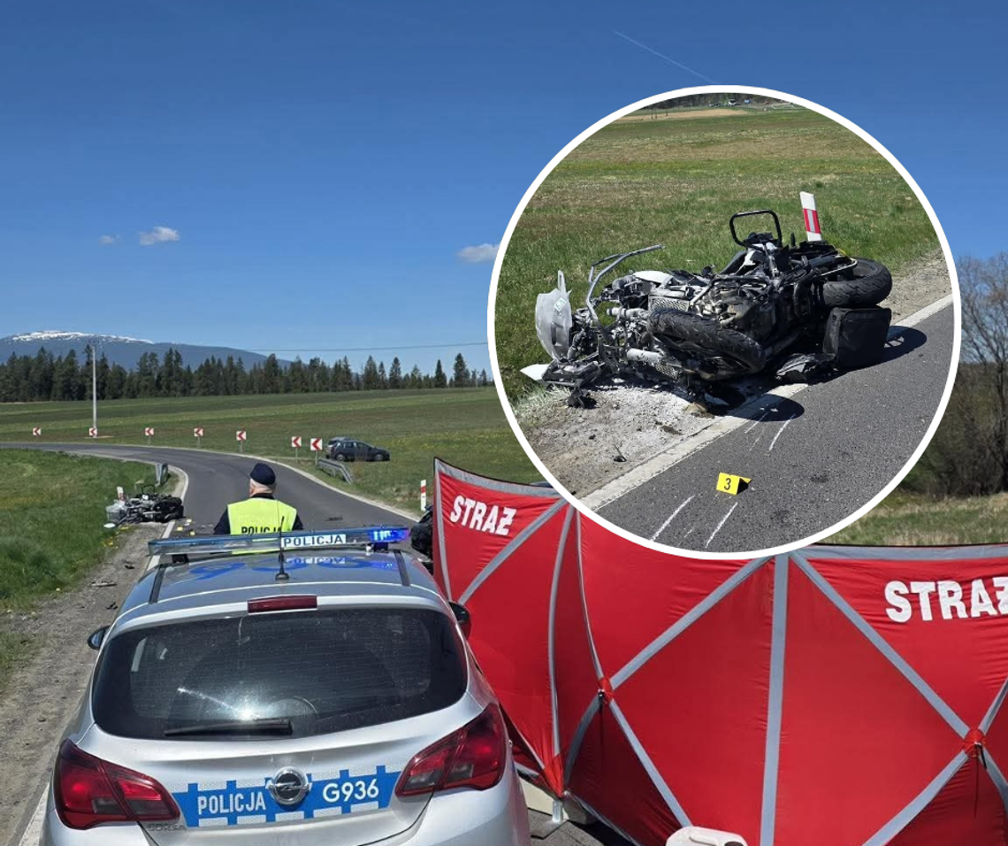 Jabłonka, śmiertelny wypadek, wypadek motocyklisty, tragedia z udziałem motocyklisty, Małopolska alarmowo, Orawa, powiat nowy targ