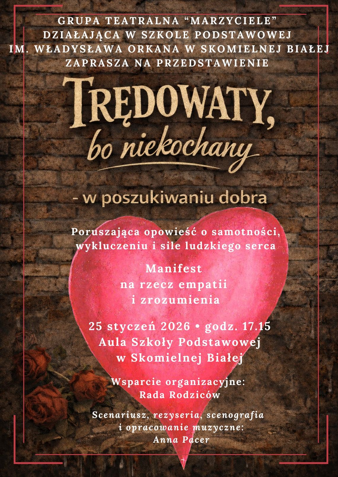 „Trędowaty, bo niekochany” – poruszający spektakl w Skomielnej Białej