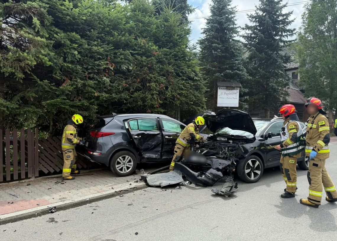 wypadek Biały Dunajec, zderzenie samochodów Biały Dunajec, dzieci ranne wypadek, akcja ratunkowa Biały Dunajec, policja Biały Dunajec