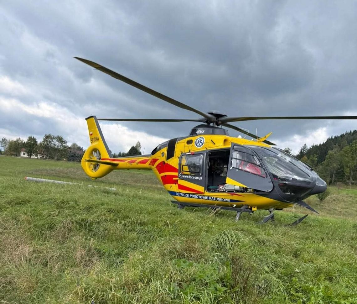 Poręba Wielka dziecko poparzone w Porębie Wielkiej, powiat limanowski, śmigłowiec LPR, szpital w Krakowie, trzyletnie dziecko poparzone, poważnie poparzone dziecko