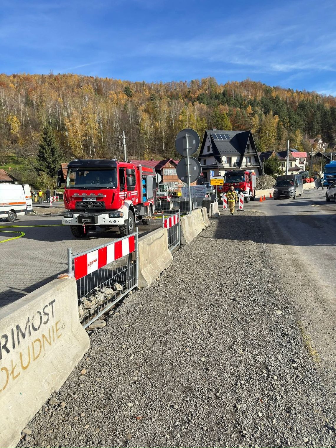 Tylmanowa, Ochotnica Dolna, przerwany gazociąg, akcja ratunkowa służb, akcja ratunkowa w Tylmanowej, na sygnale, przerwany gazociąg