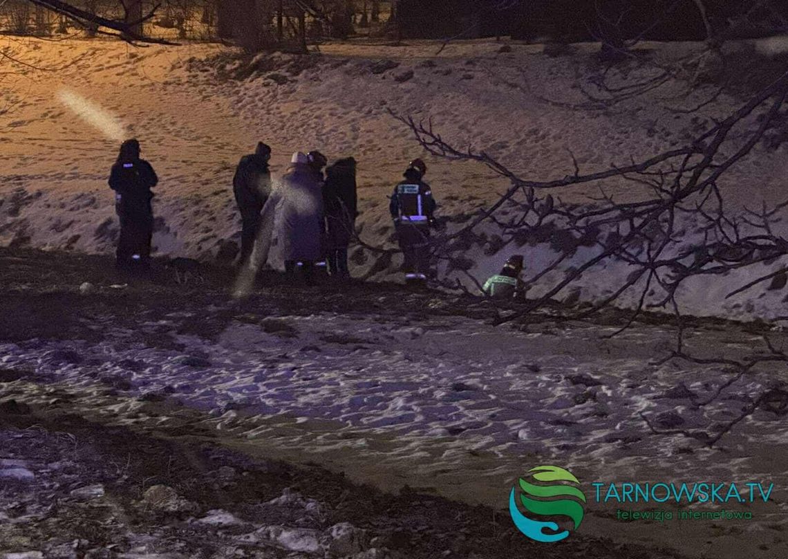 Tarnów, 70-letni mężczyzna w rzece, nocna akcja w Tarnowie, wieczorna akcja w Tarnowie, akcja ratunkowa w Tarnowie, nietypowe zdarzenie w Tarnowie