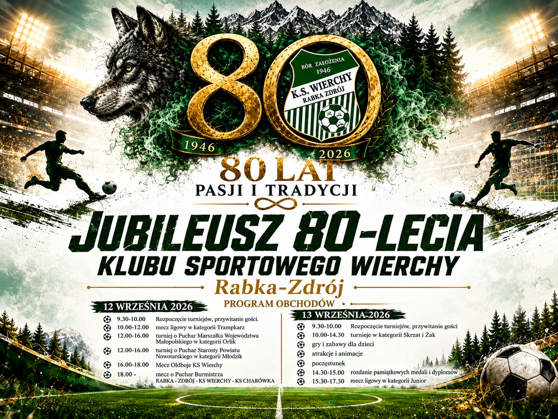 Wierchy Rabka-Zdrój będą świętować 80-lecie klubu. Dwa dni atrakcji już w ten weekend! Wierchy Rabka-Zdrój będą świętować 80-lecie klubu. Dwa dni atrakcji już w ten weekend!