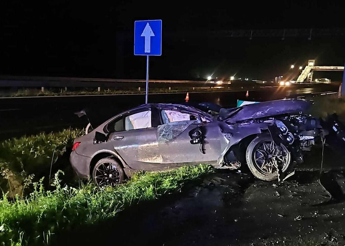 Zakopianka, Głogoczów, wypadek na Zakopiance, dachowanie na Zakopiance, trudne warunki