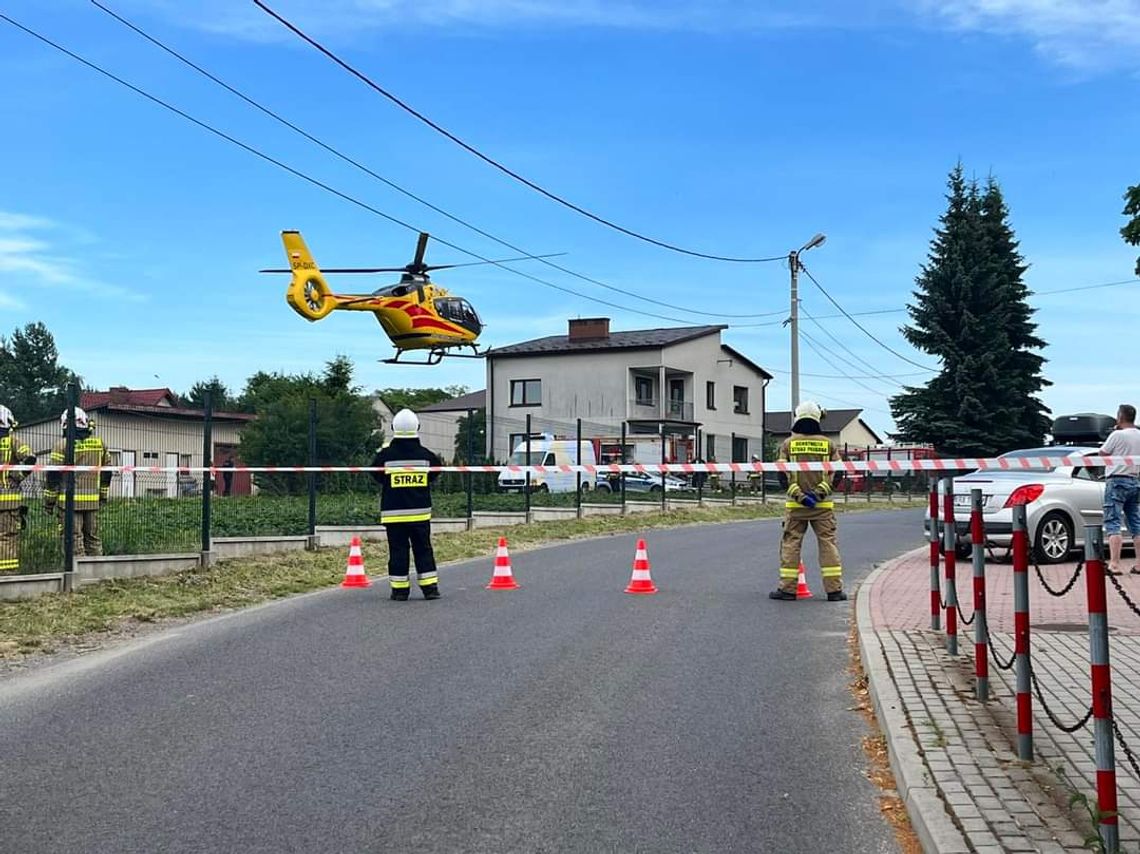 Wypadek podczas prac polowych w Cianowicach. Śmigłowiec w akcji [FOTO]