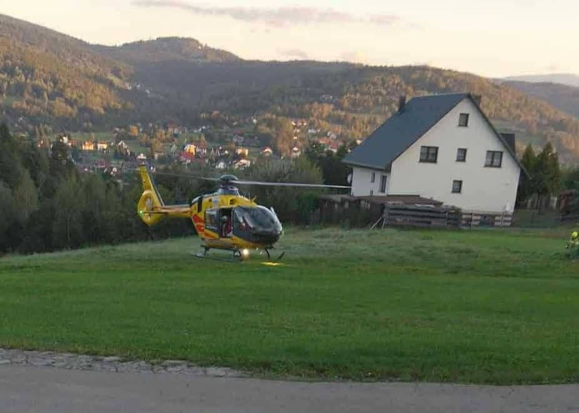 Stryszawa, wypadek na quadzie w Stryszawie, na sygnale, wypadek quada, akcja ratunkowa, wypadek drogowy, Lotnicze Pogotowie Ratunkowe, LPR