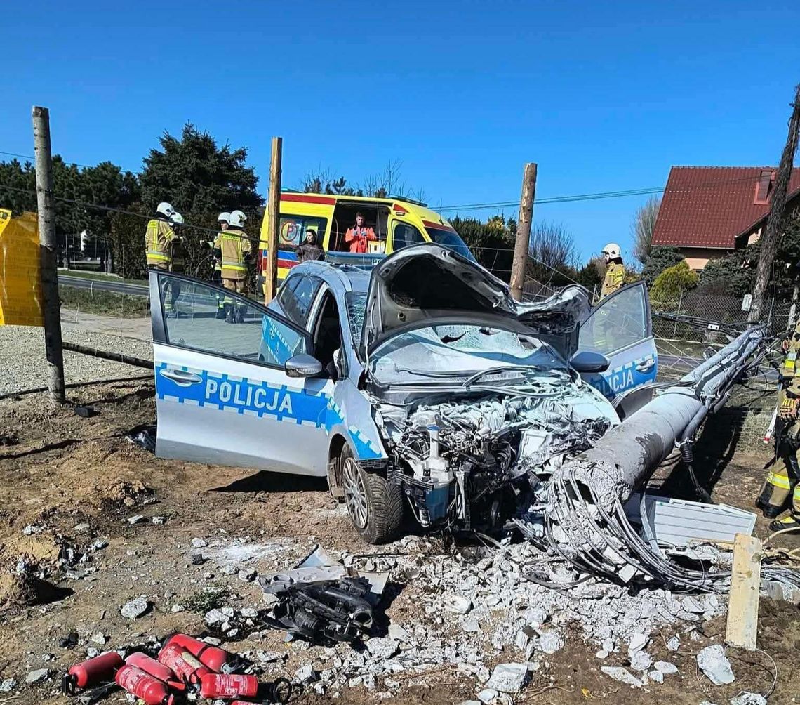 Biórków Mały, Proszowice, powiat proszowicki, akcja ratunkowa, na sygnale, radiowóz policji, wypadek radiowozu policji