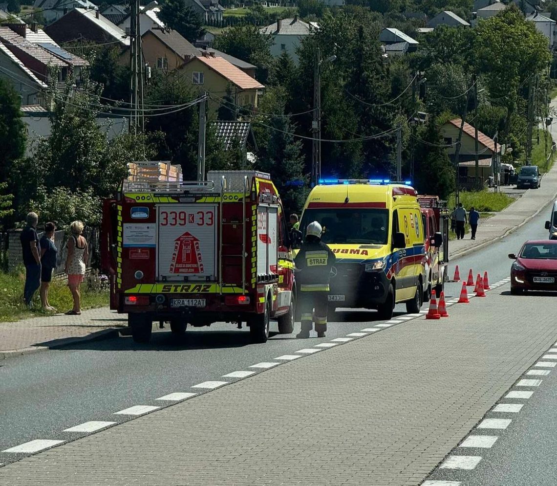 Przeginia, wypadek rowerzysty, DK94, wypadek drogowy, rowerzysta, powiat krakowski