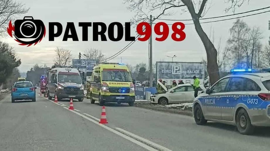 wypadek, Cholerzyn, na sygnale, akcja ratunkowa, gmina Liszki, wypadek dwóch samochodów, zderzenie dwóch samochodów
