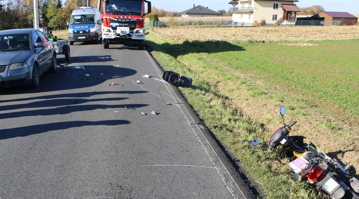wypadek, Głębowice, na sygnale, motorower, 81-letni motorowerzysta, wypadek w powiecie oświęcimskim