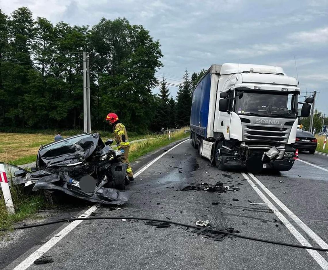 Na zdjęciu miejsce wypadku w miejscowości Jurków