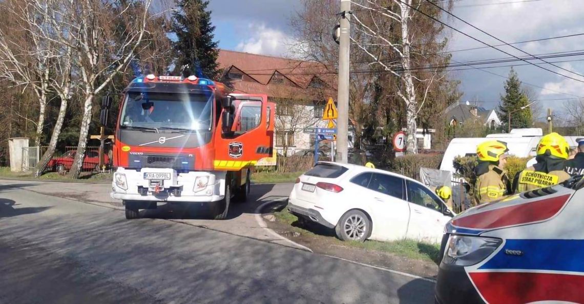 Na zdjęciu miejsce wypadku na terenie Michałowic