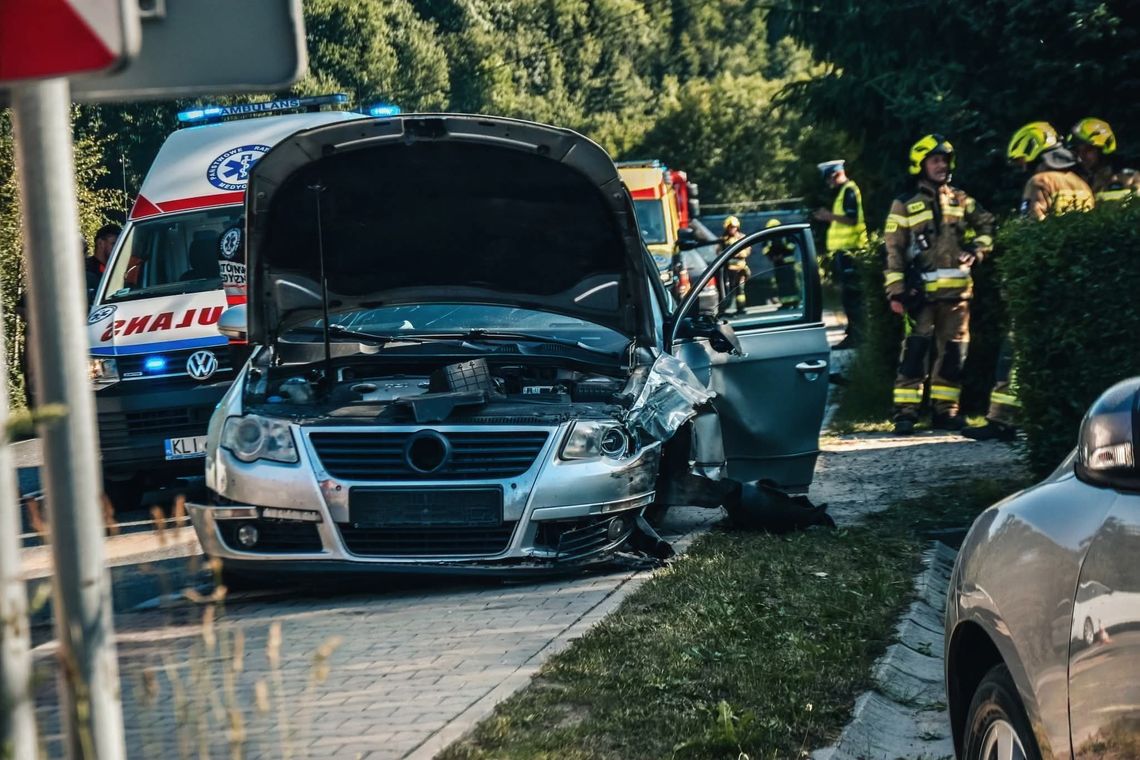 wypadek Mszana Dolna, Mszana Dolna wypadek, DK28 wypadek, droga krajowa 28 wypadek, utrudnienia Mszana Dolna