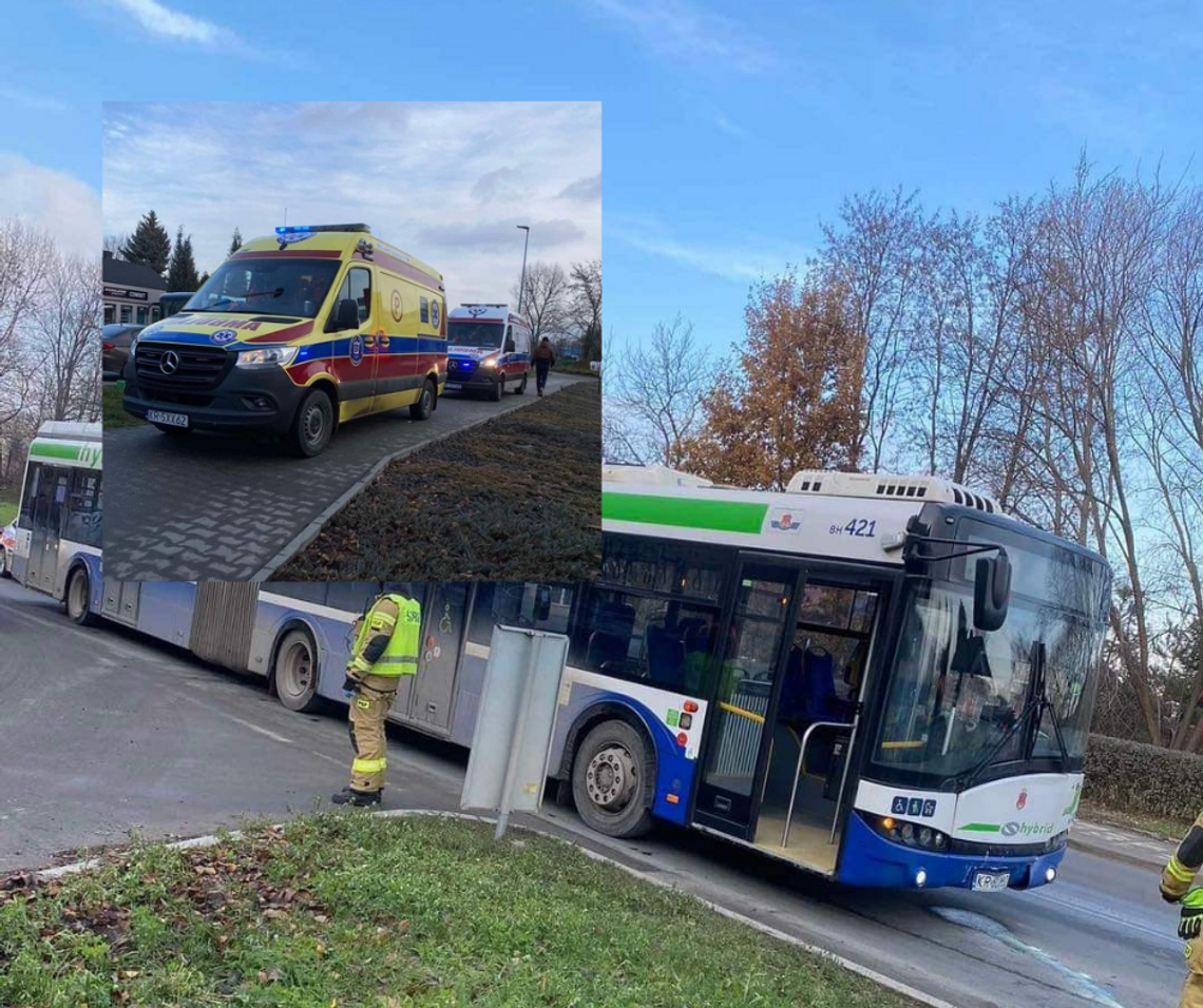 Wypadek z udziałem autobusu MPK na ulicy Okulickiego w Krakowie [FOTO]