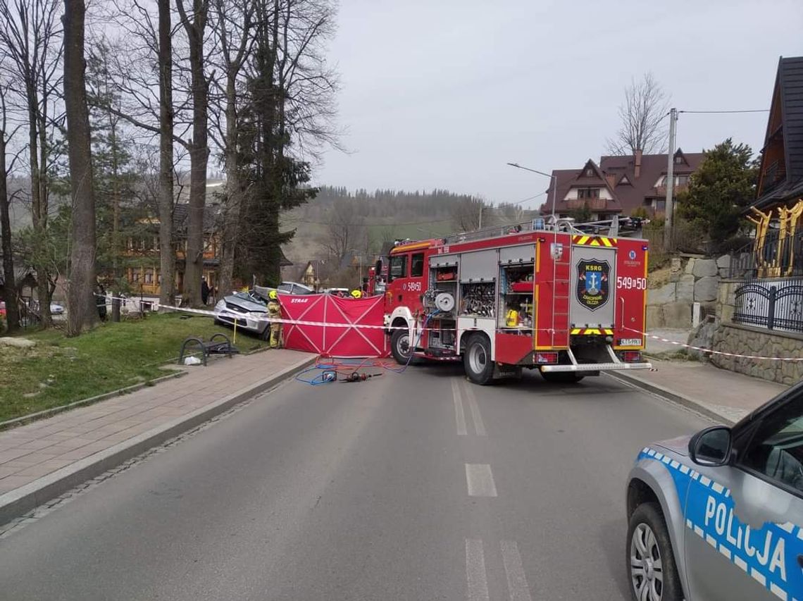 Na zdjęciu miejsce tragicznego wypadku na ulicy Stachonie w Zakopanem