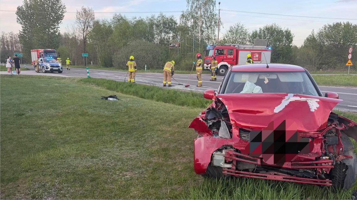 Skrzynka, Dąbrowa Tarnowska, powiat dąbrowski, na sygnale, akcja ratunkowa, straż pożarna, wypadek drogowy