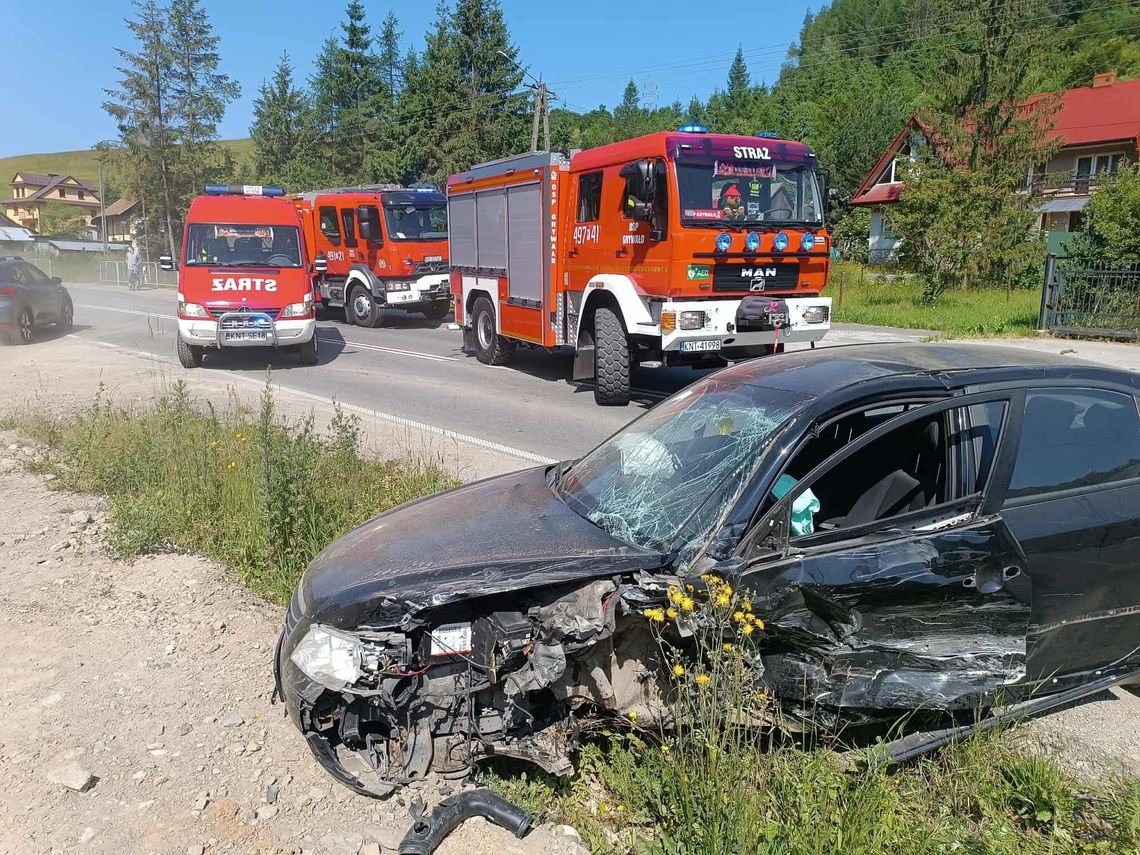 wypadek Grywałd, zderzenie Grywałd, DW969 wypadek, Grywałd wypadek drogowy, poszkodowani Grywałd