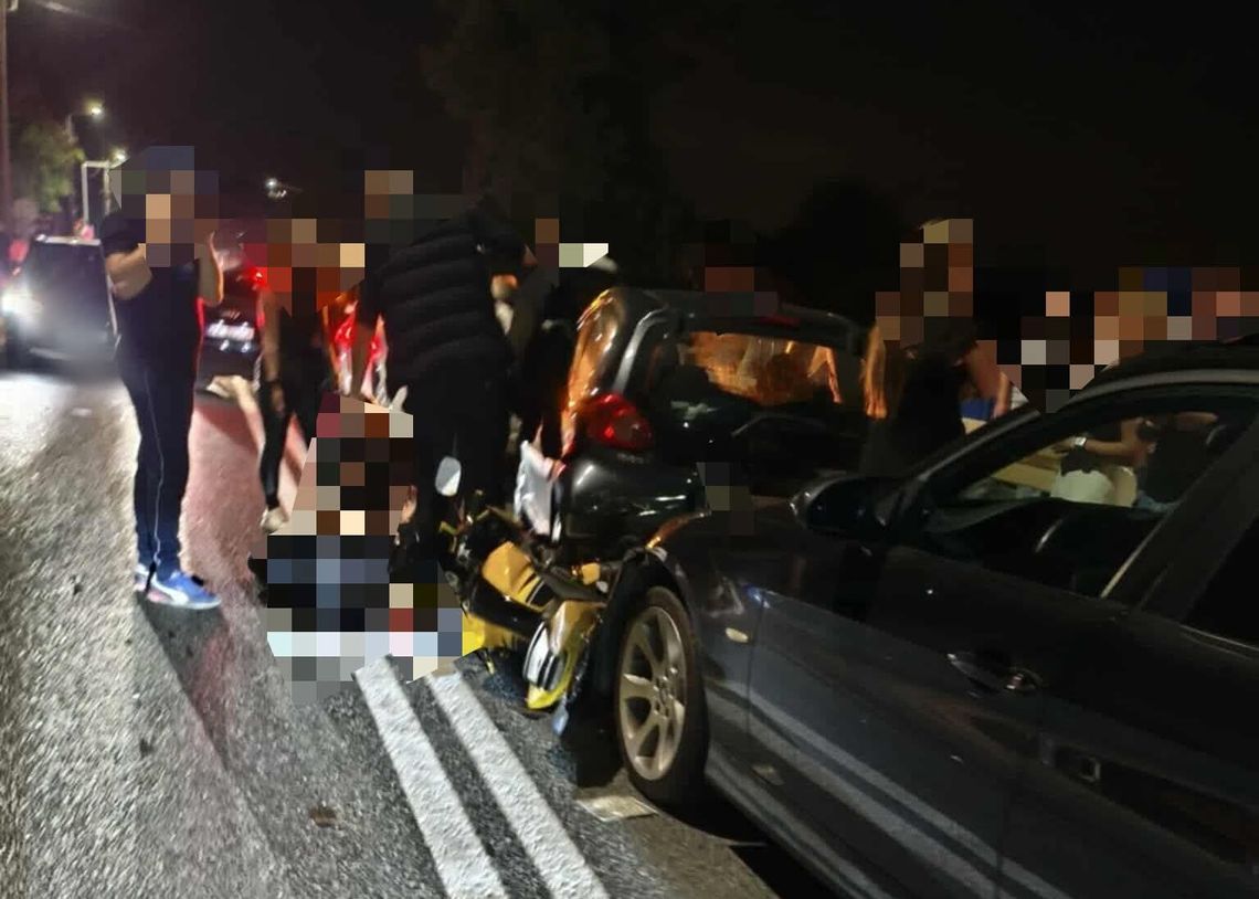wypadek w Dobczycach, akcja ratunkowa w Dobczycach, Dobczyce, zderzenie w Dobczycach, na sygnale