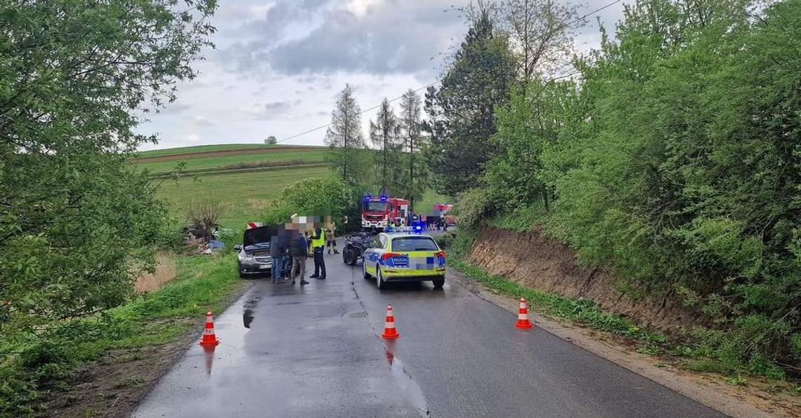 Na zdjęciu miejsce wypadku na terenie miejscowości Michałówka