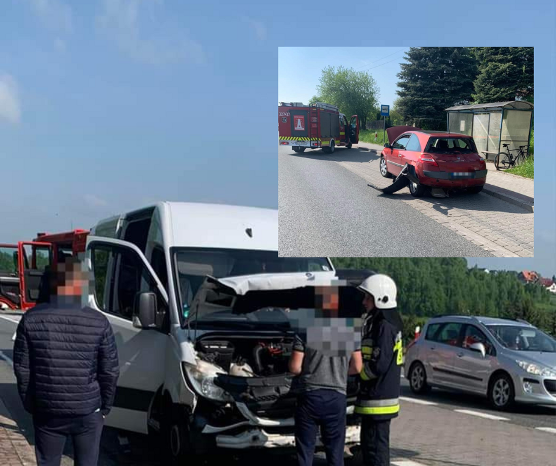 Zderzenie samochodów na trasie Kraków-Olkusz w Przegini [FOTO]