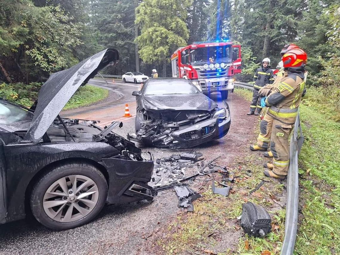 Zderzenie samochodów w Małem Cichem. Jedna osoba poszkodowana