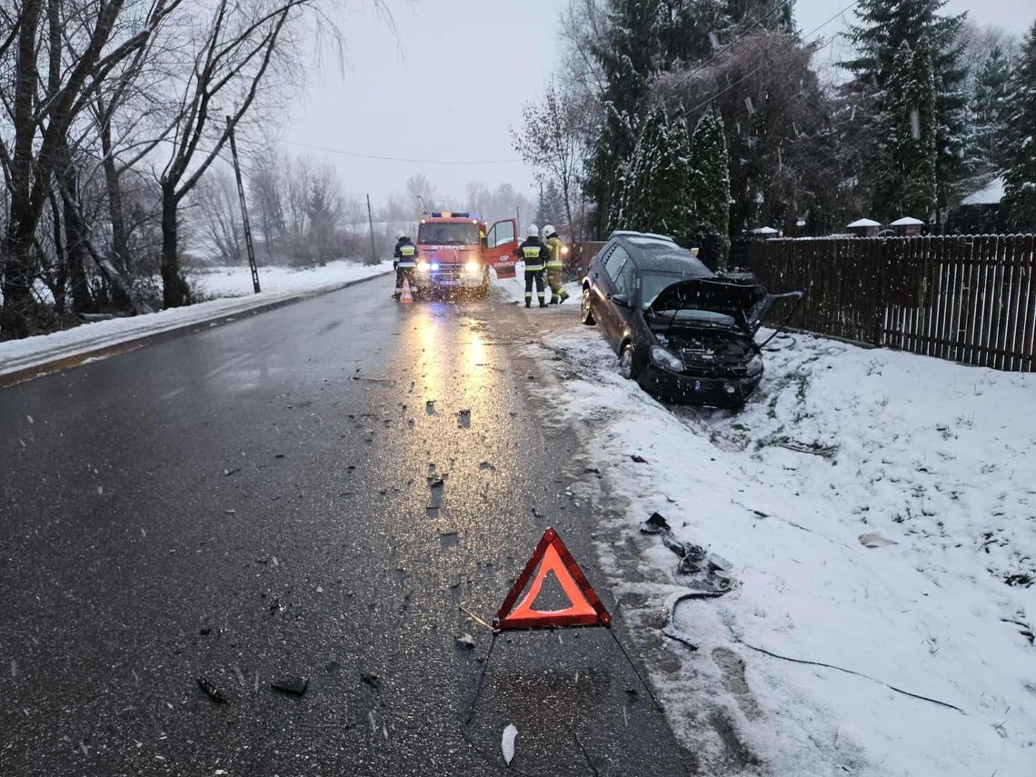 Sieciechowice, powiat krakowski, gmina Iwanowice, na sygnale, akcja ratunkowa, zderzenie samochodu osobowego z ciężarowym, działania służb
