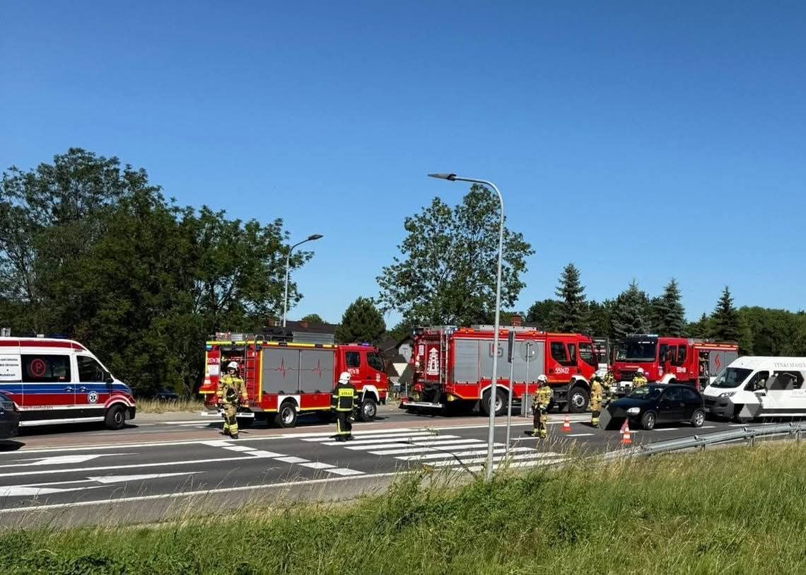wypadek Mucharz DK28, zderzenie Mucharz, DK28 zablokowana, LPR Mucharz, wypadek samochody Mucharz
