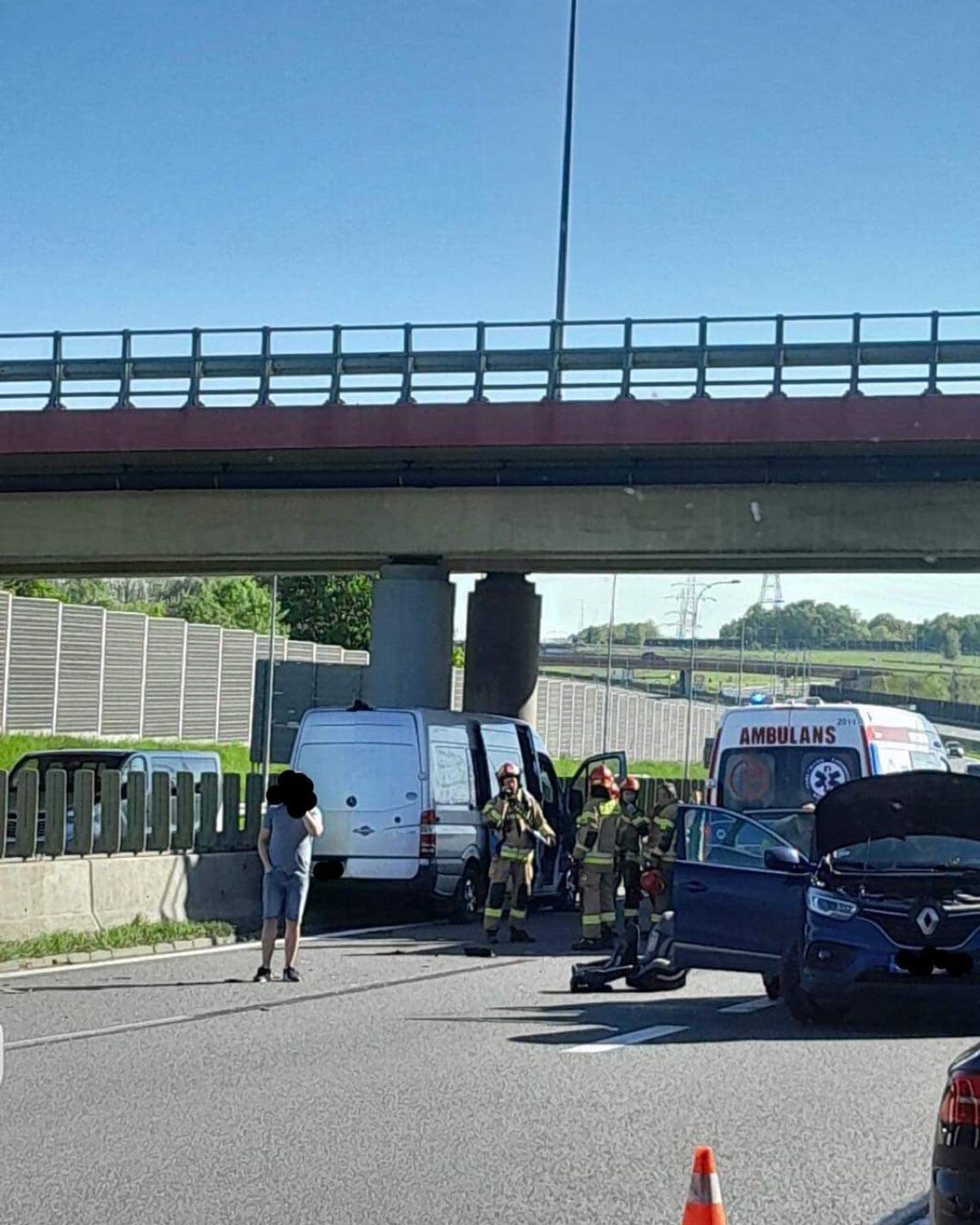 Na zdjęciu miejsce wypadku na krakowskim odcinku A4