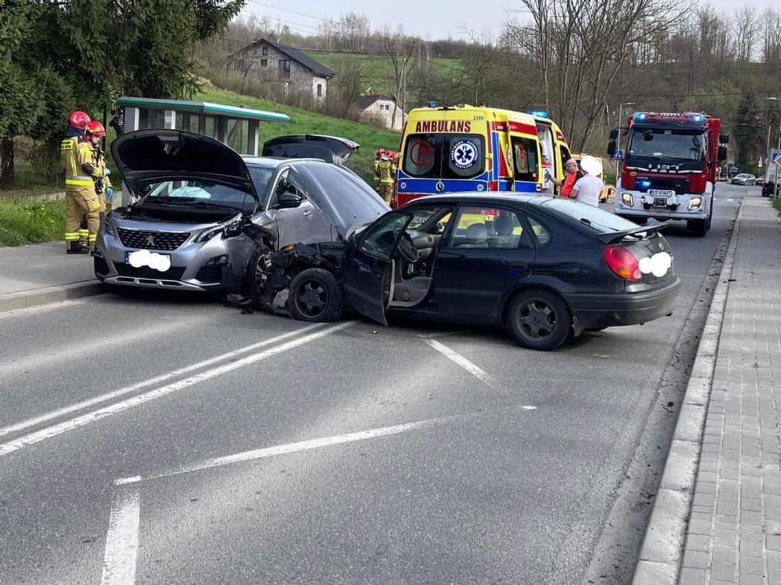 Na zdjęciu miejsce wypadku w Januszowicach, na terenie gminy Zielonki