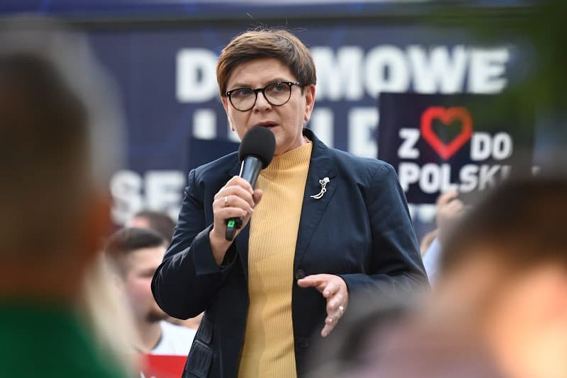 Beata Szydło podczas ogłaszania małopolskich list Zjednoczonej Prawicy