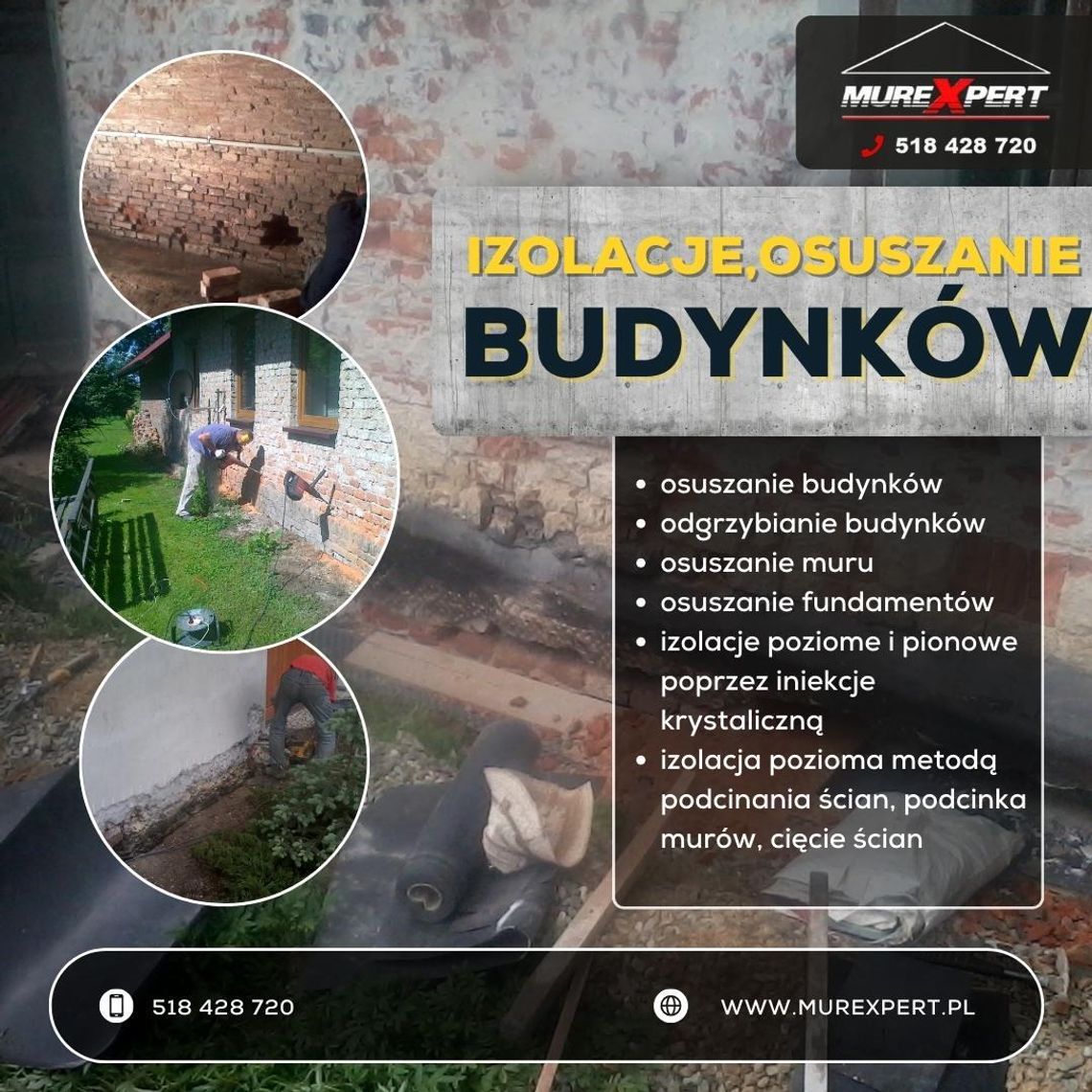 Osuszanie piwnic, odgrzybianie i izolacje Kraków Małopolska