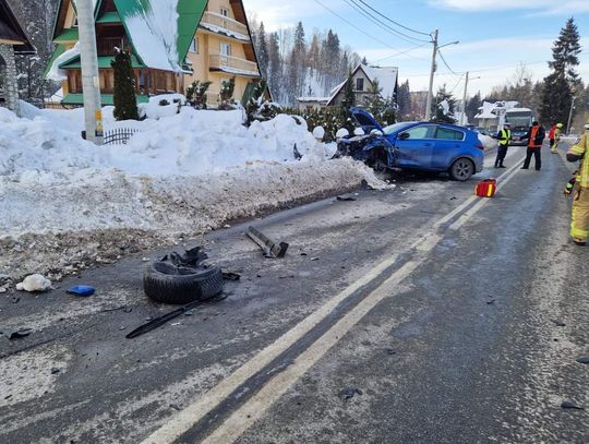 Wypadek w Bukowinie Tatrzańskiej. Trzy osoby poszkodowane