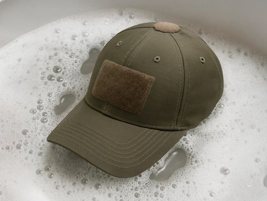 czapka z daszkiem podczas mycia