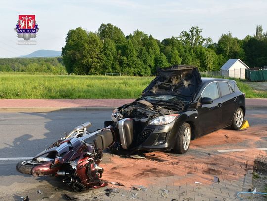 Wypadek w Krzyszkowicach. LPR w akcji, 52-letni motocyklista w szpitalu