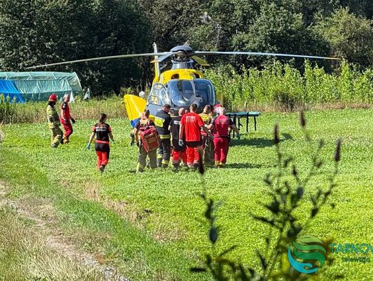 LPR przetransportował ciężko rannego motocyklistę. Wypadek w Zawadzie Lanckorońskiej